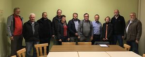 U. a. mit dabei: Ortsbürgermeister Martin Lübke (2. v. r.), SPD-Kreisvorsitzender Mike Weiland (4. v. r.)