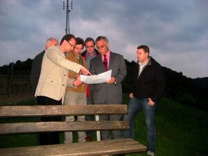 Ortstermin mit Karl Peter Bruch (Staatsminister, 2.v.r.)