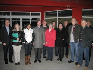 Die SPD-Kreistagsfraktion vor Ort am neuen Netto Markt in Braubach.