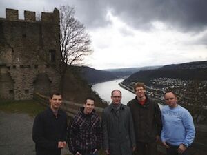 Peter Runkel, Andreas Kahl, Bürgermeisterkandidat Göller, Thorsten Lachmann und Mike Weiland (v.l.).